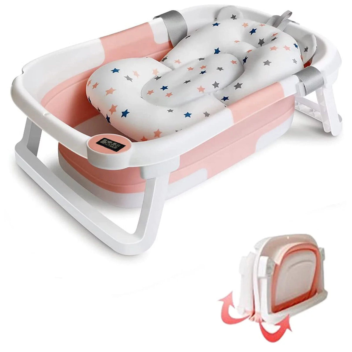 Collapsible Baby Bathtub with Thermometer B798