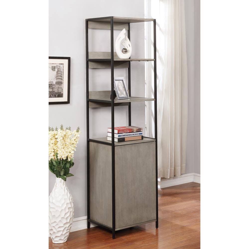 Gray Metal 5-Shelf Bookcase C288