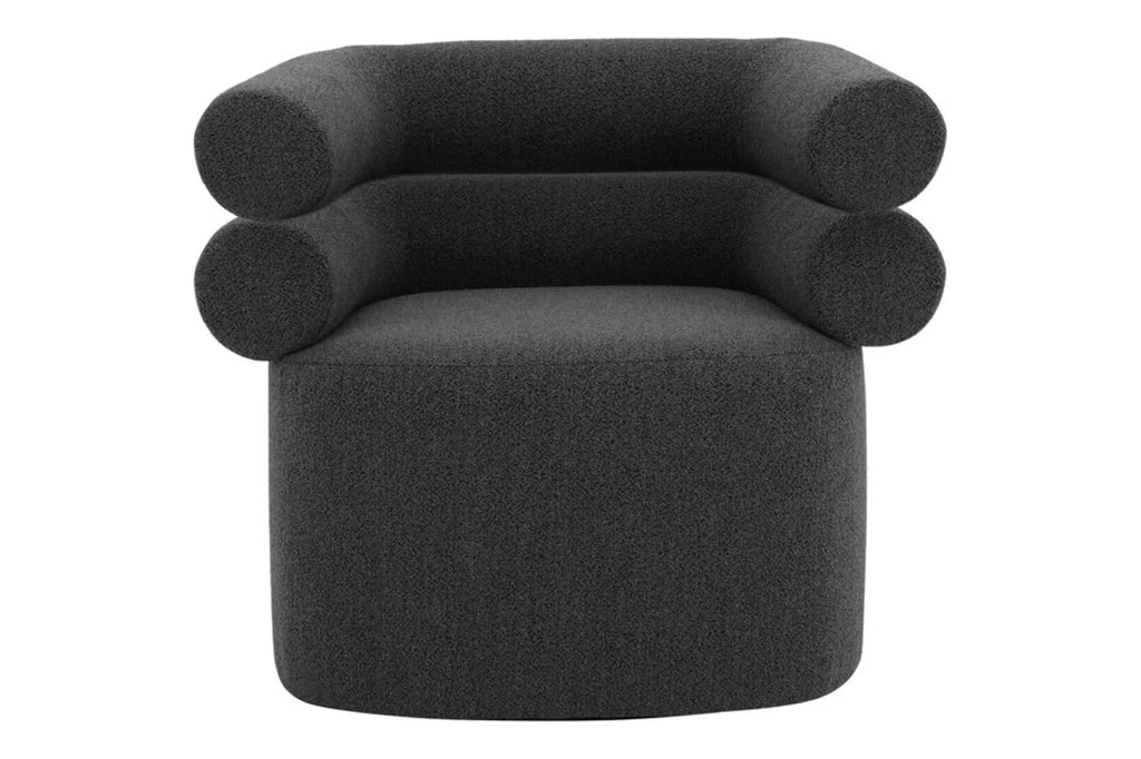 Black Boucle Swivel Chair W476457