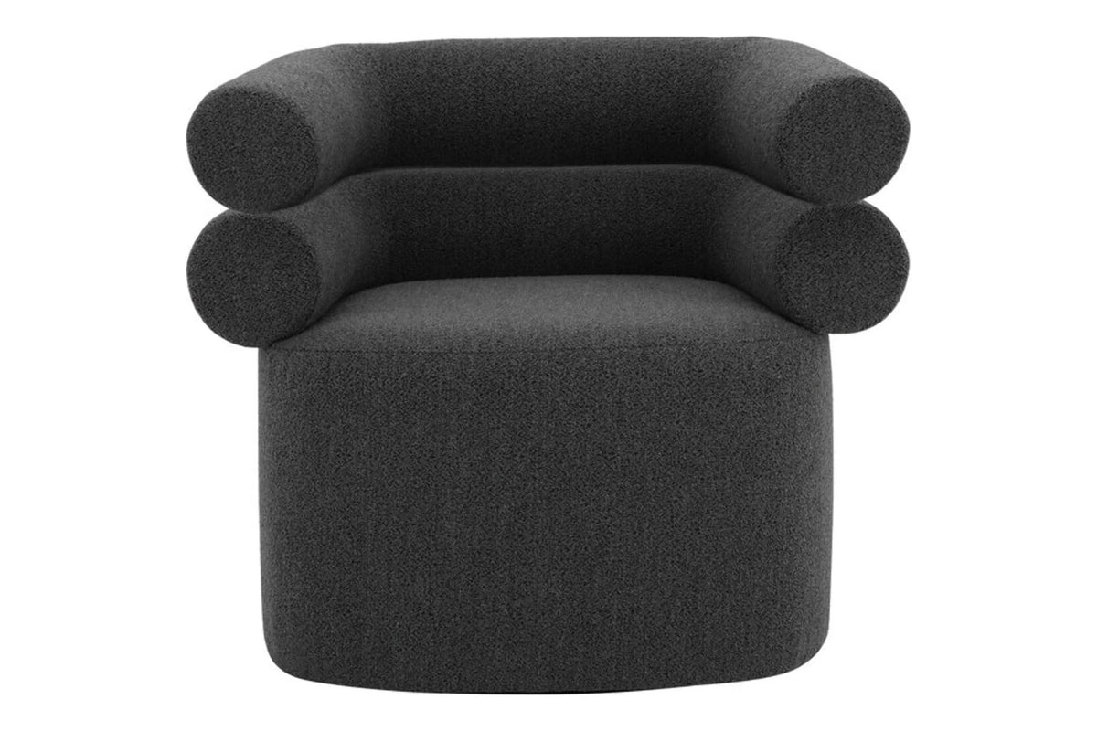 Black Boucle Swivel Chair W476457