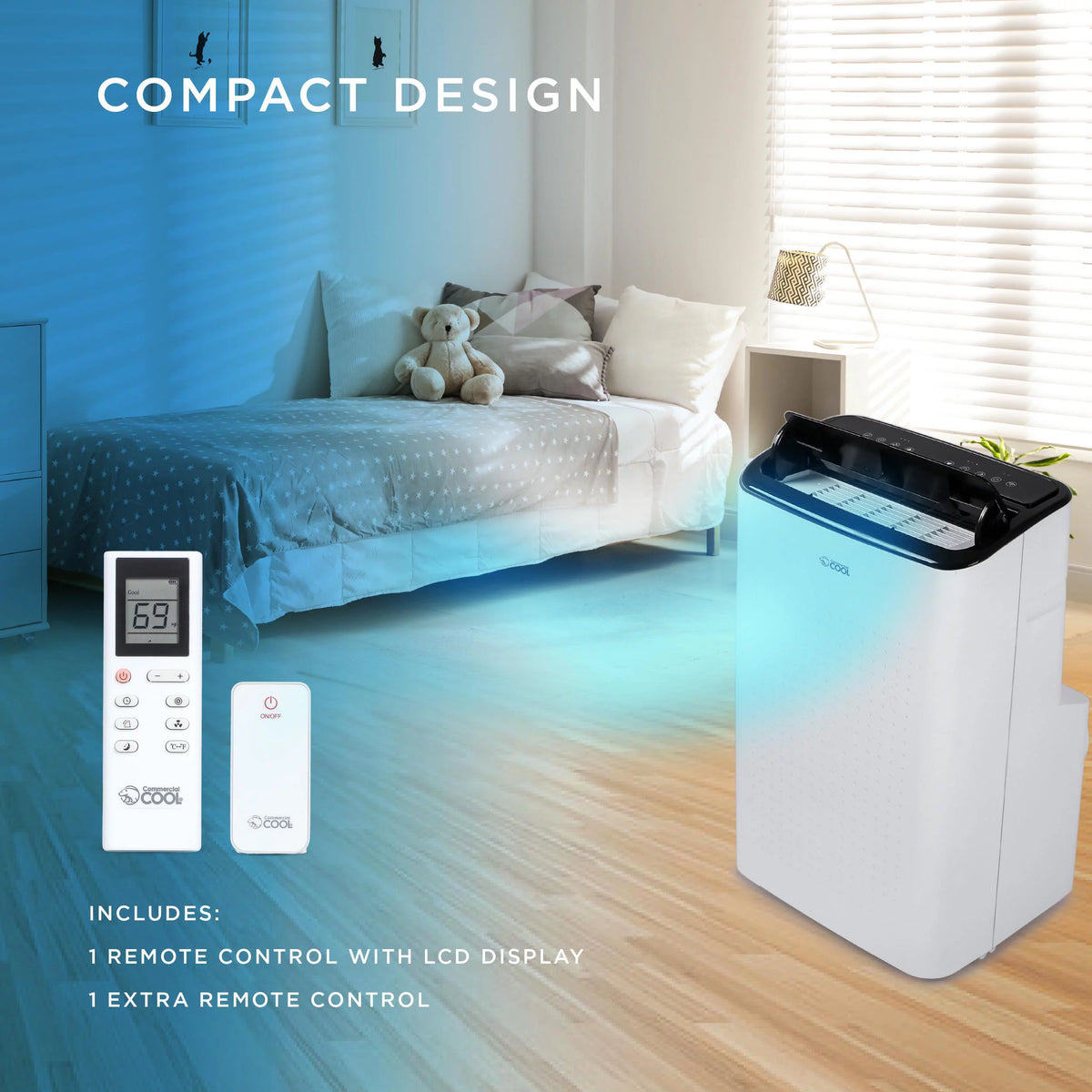 Portable Air Conditioner Dehumidifier Fan 6,350 BTU Light Blue M99143