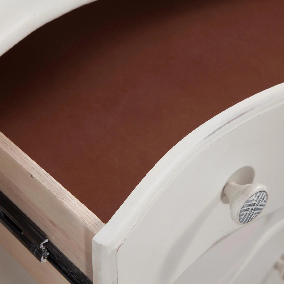 White Six-drawer Wood Bureau L65944