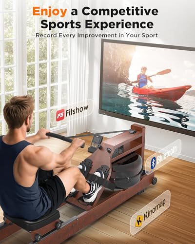 Foldable Water Rowing Machine 400LBS Weight Capacity with Monitor F3911