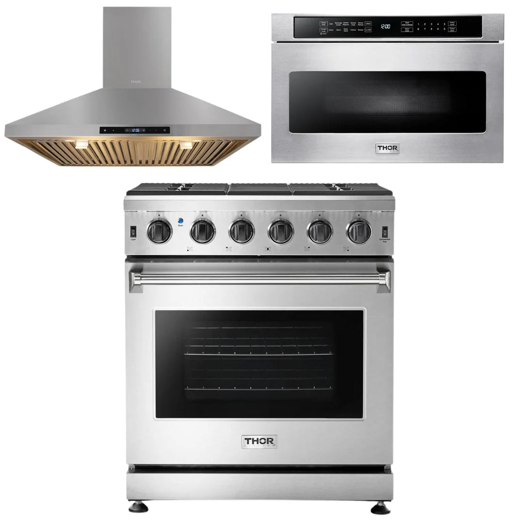 30 Gas Range, Range Hood, Microwave V893567