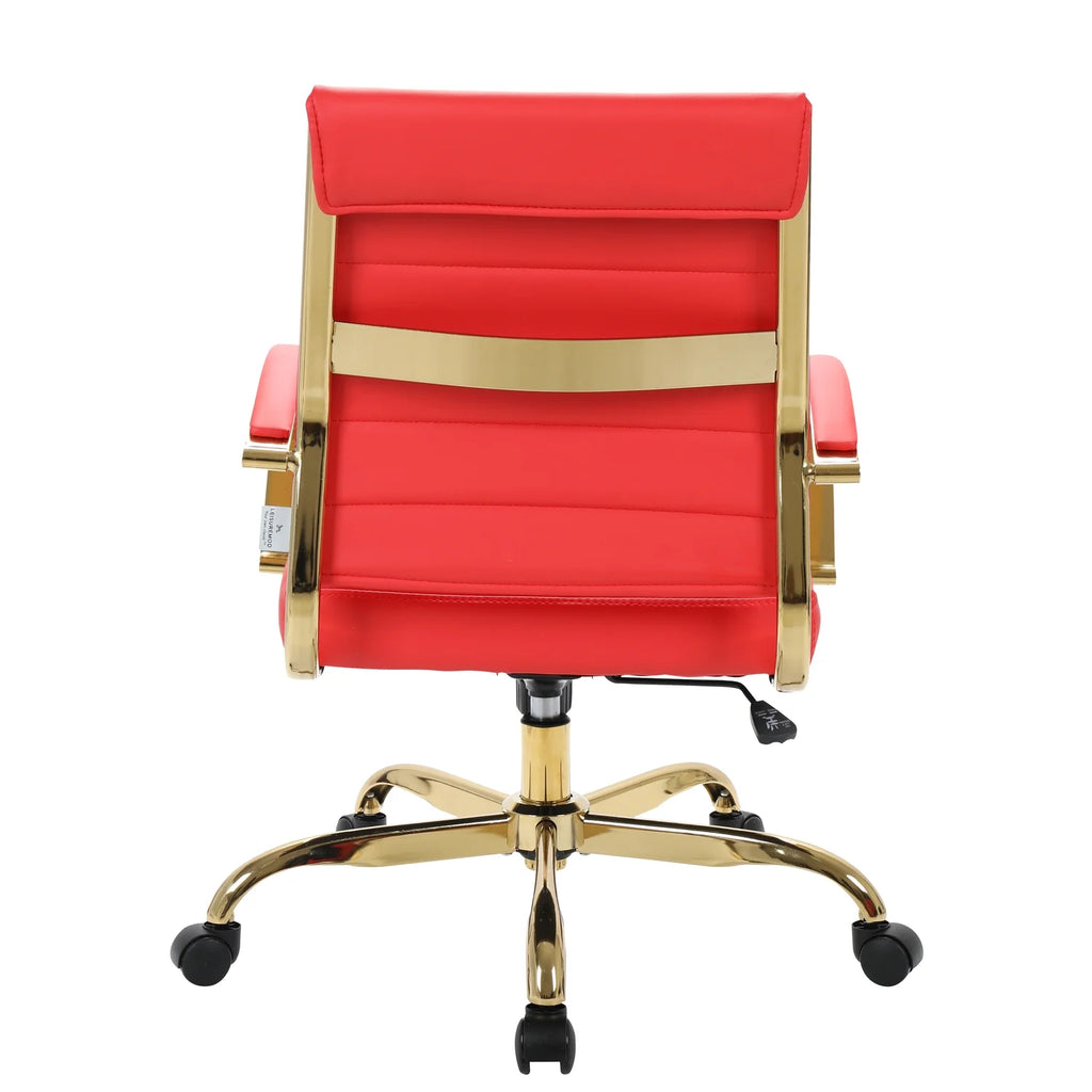 Leather Office Chair With Gold Frame I1311
