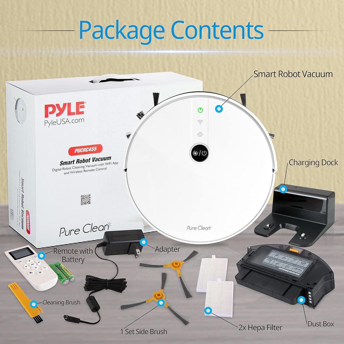 Automatic Robotic Vacuum Cleaner with WiFi App and Gyroscope Mapping A895