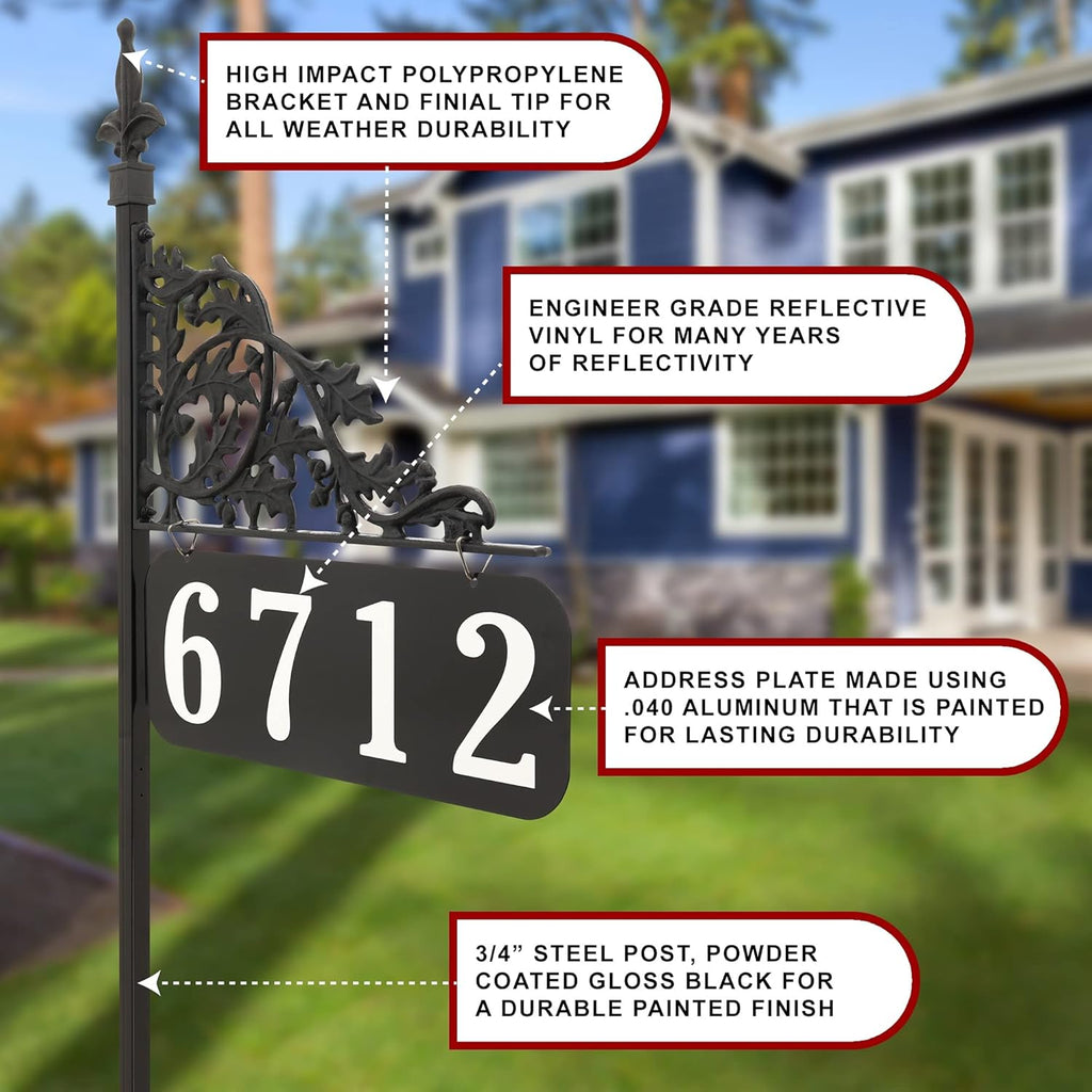 Reflective Address Sign with 58 Pole W585367