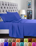 Full Royal Blue 4-Piece Bed Sheet Set C498