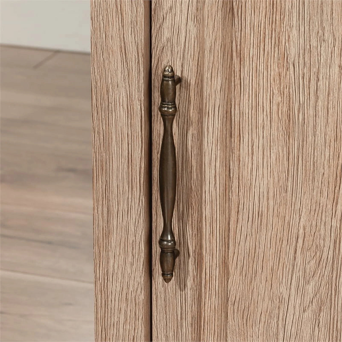 Contemporary Brushed Oak Finish L-Desk K37197