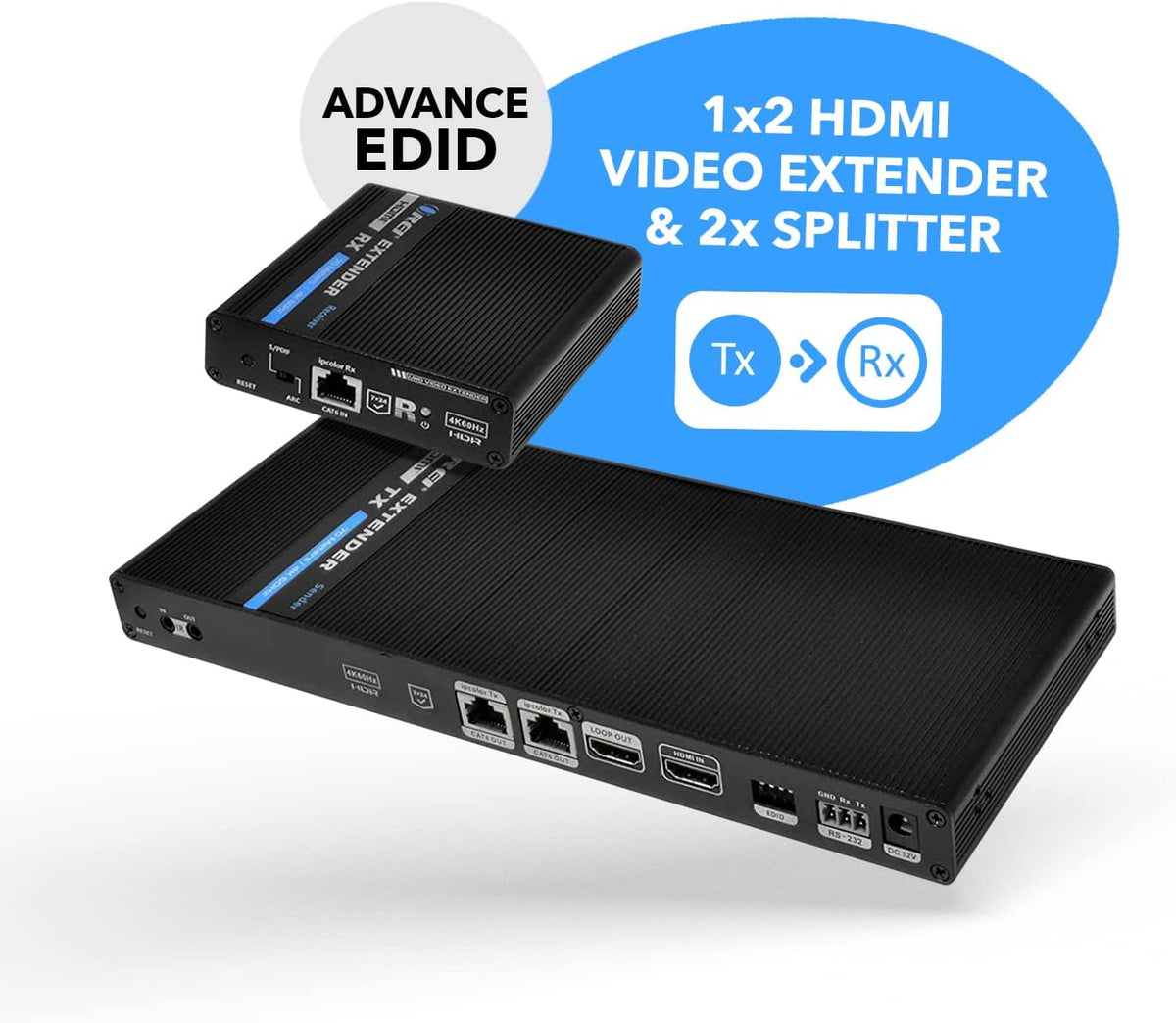 HDMI Extender Splitter 4K Over Single Cable CAT6/7 with IR Remote Q896