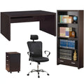 4-Piece Desk File Cabinet Bookcase & Office Chair Set X888
