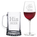 Beer Mug and Wine Glass Set G90235