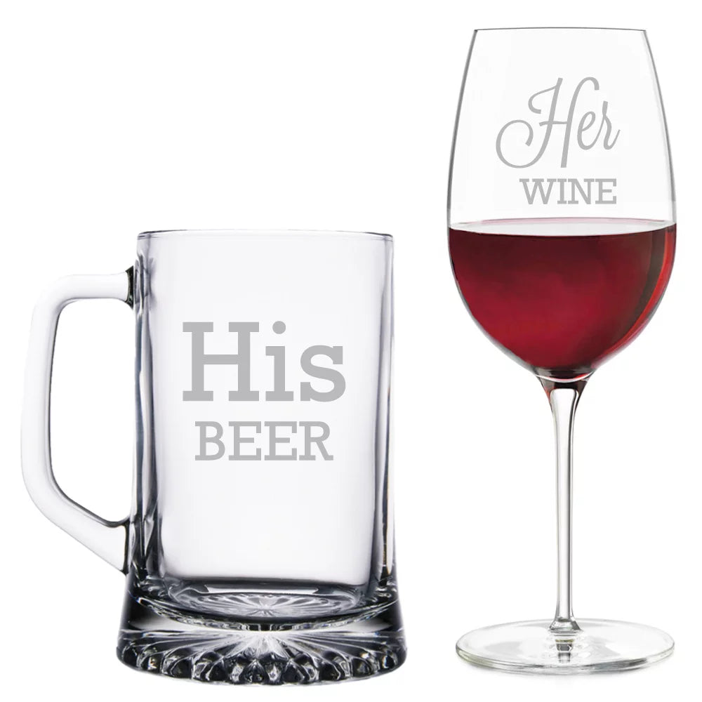 Beer Mug and Wine Glass Set G90235