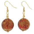 Murano Glass Earrings Ruby Red S7661