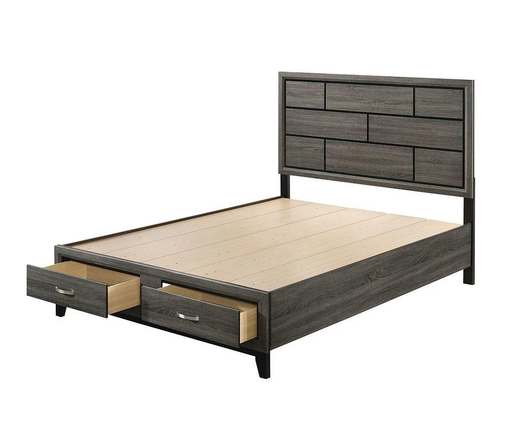 Weathered Gray Eastern King 5pcs Bedroom Set with Storage V94538