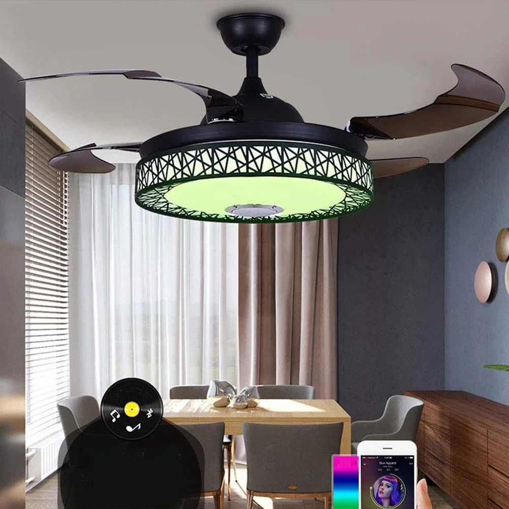42 Inch Black Ceiling Fan Light with Remote T18785
