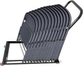 Black Folding Chair Dolly Steel Frame S8364