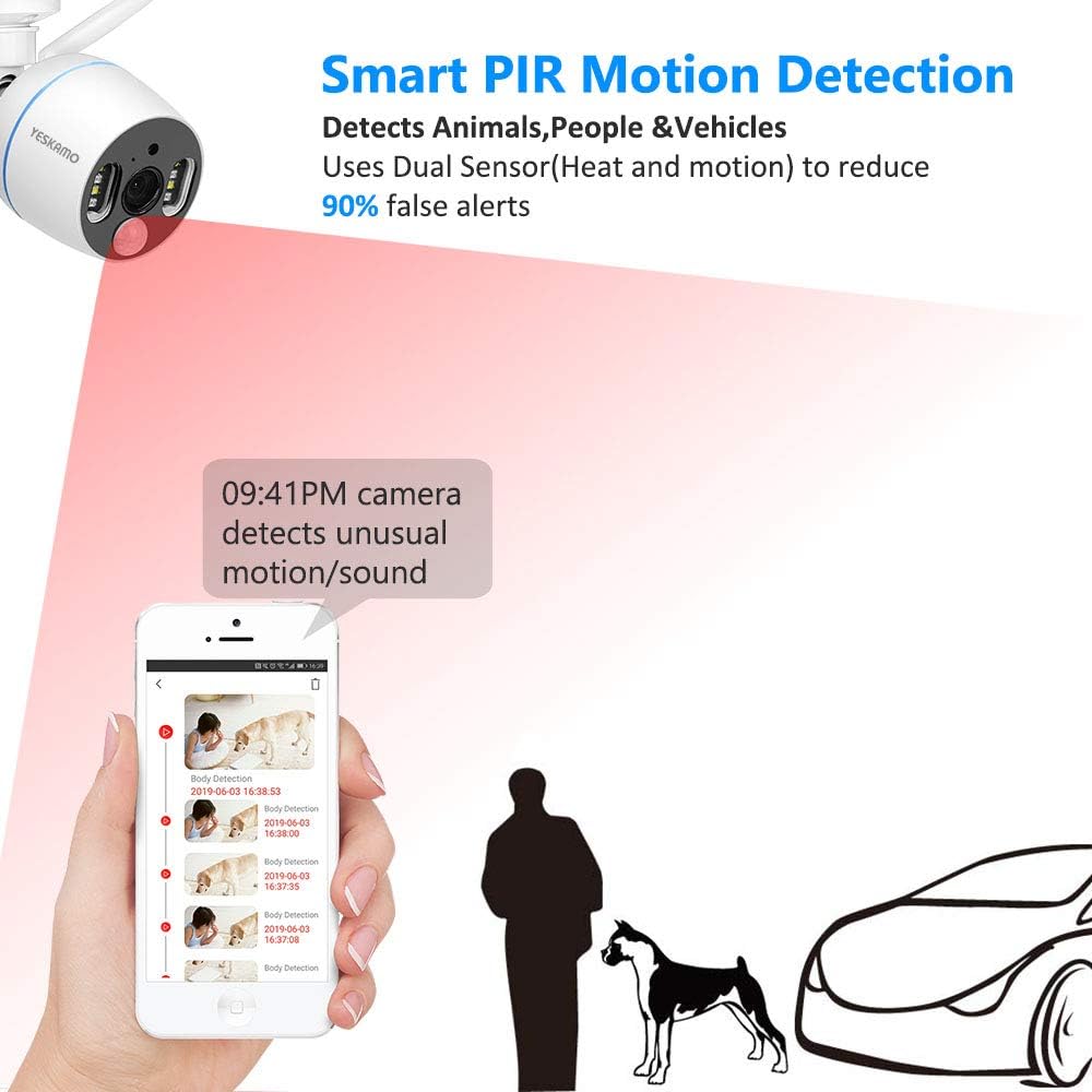 Wireless Security Camera System, 3MP 2 Way Audio 8CH Color Night Vision 2TB Hard Drive Z338727