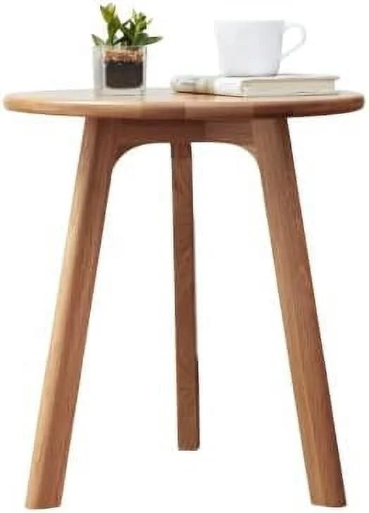 Solid Oak Round Side Table with 3 Legs D108010
