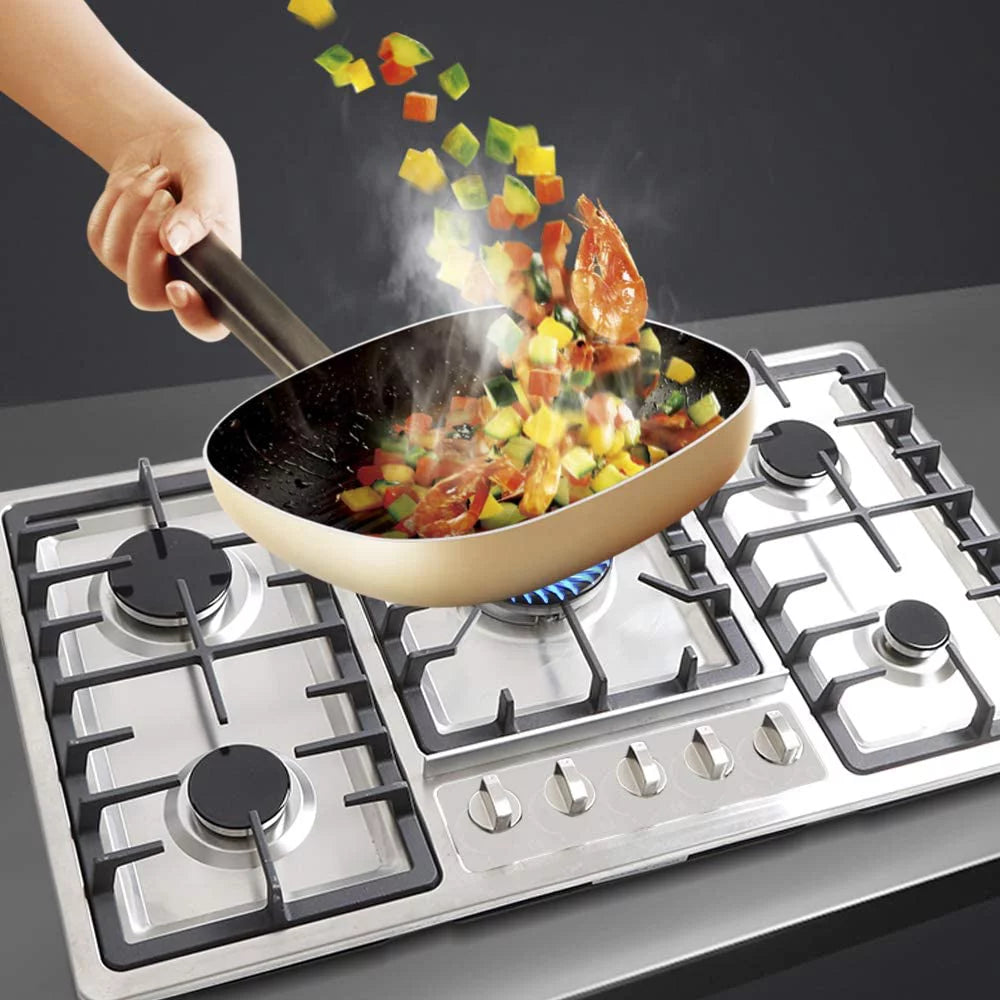 34 Gas Stove Cooktop with 5 Burners Stainless Steel B785608