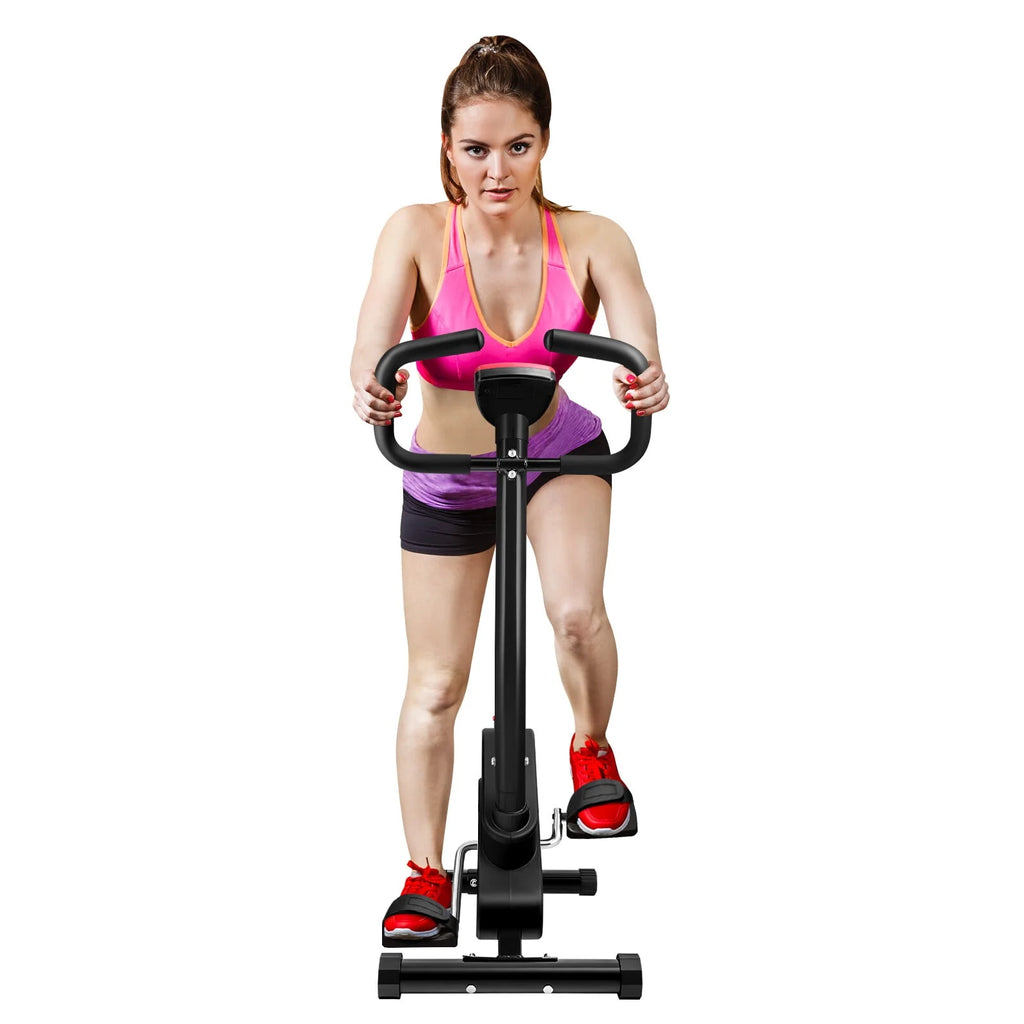 Stationary Indoor Cycling Bike with Seat Cushion and Digital Display W52604