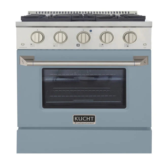 30 Propane Gas Dual Fuel Range with 4 Burners in Light Blue O29069
