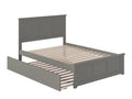 Grey Full Size Platform Bed with Trundle Bed O683