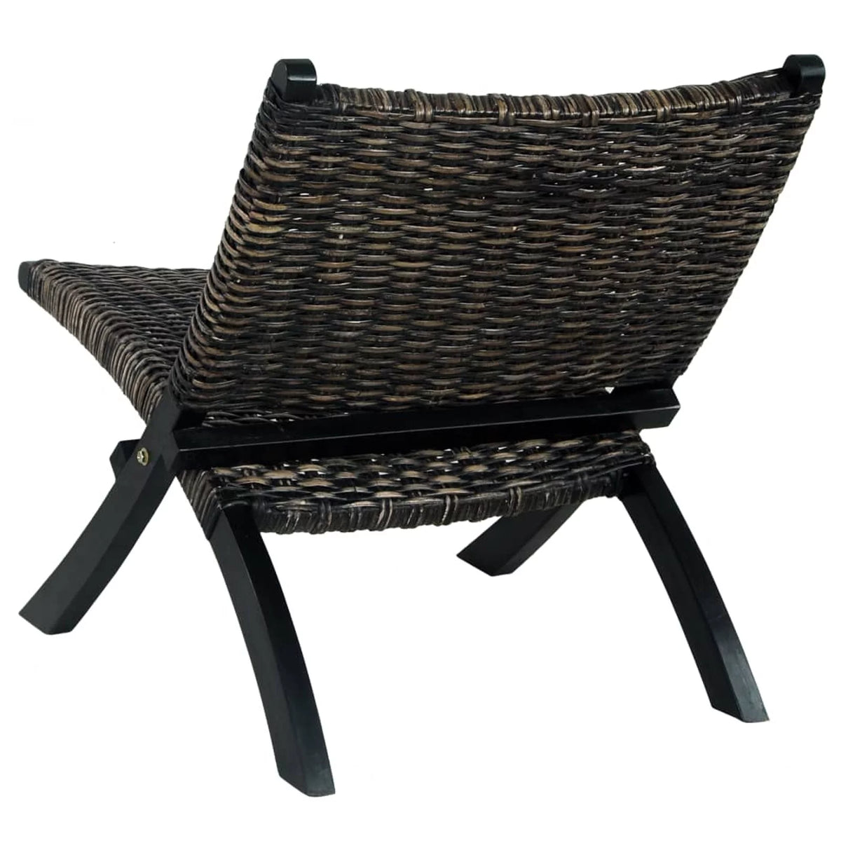 Black Natural Kubu Rattan Mahogany Wood Frame Chair Q168077