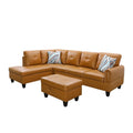 Faux Leather 3PC Sectional with Ottoman P762