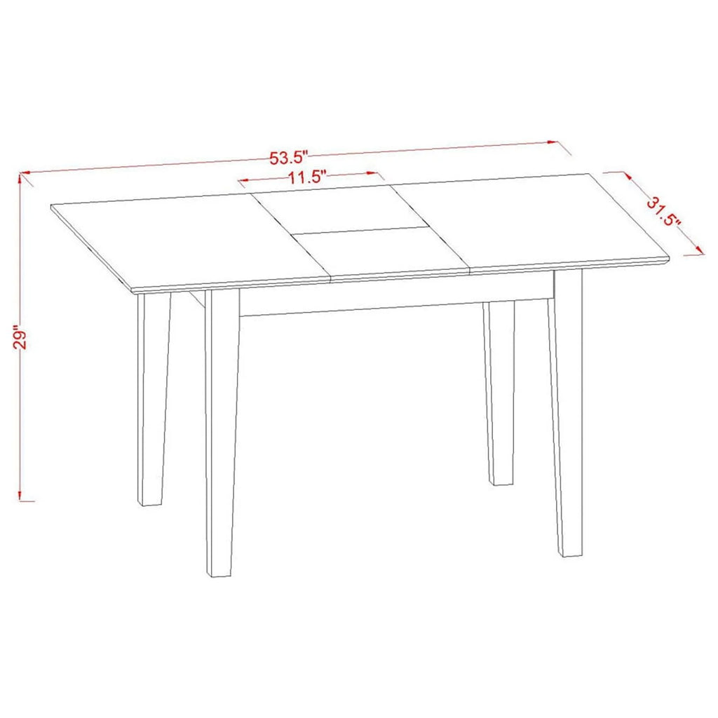 3-Pc Kitchen Table Set with 2 Wood Dining Chairs and Butterfly Leaf Table I30471