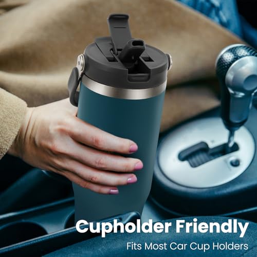 40 oz Stainless Steel Insulated Tumbler with Lid and Straw F15070
