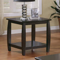 Square End Table with Bottom Shelf Espresso U513121