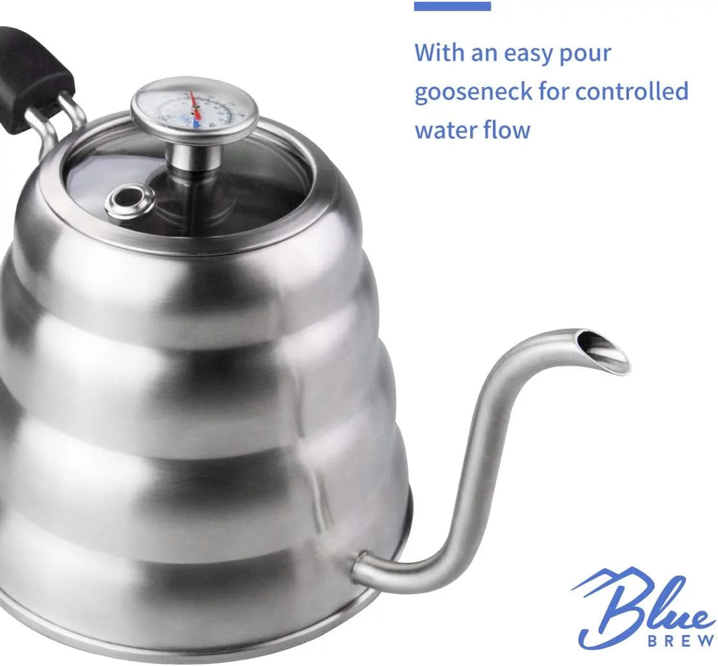 40 Fl Oz Stainless Steel Gooseneck Pour Over Kettle with Thermometer N809
