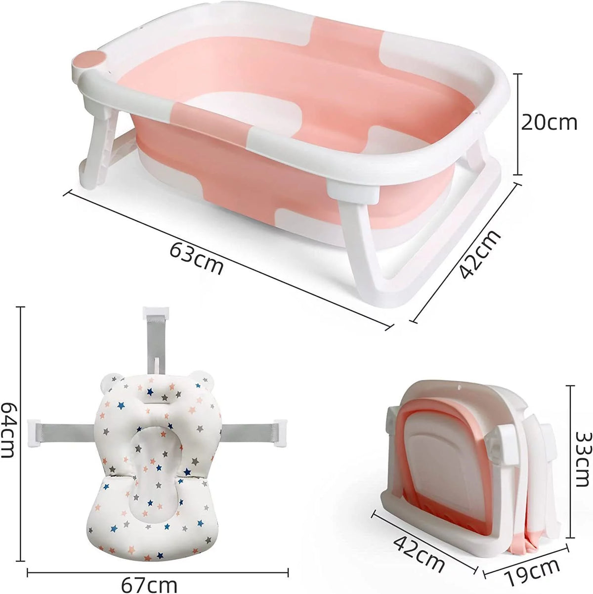 Collapsible Baby Bathtub with Thermometer B798