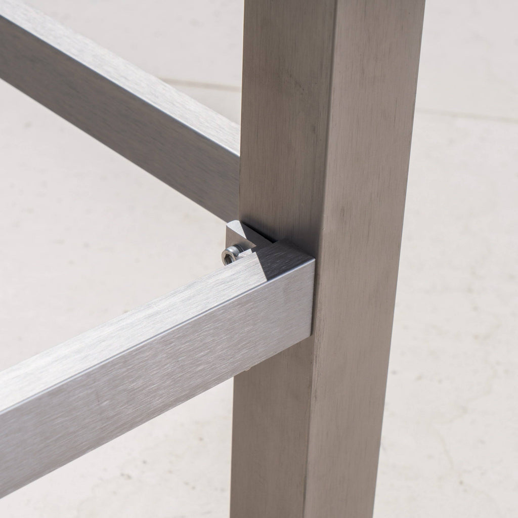 Square Aluminum Bar Table with Glass Top J28115