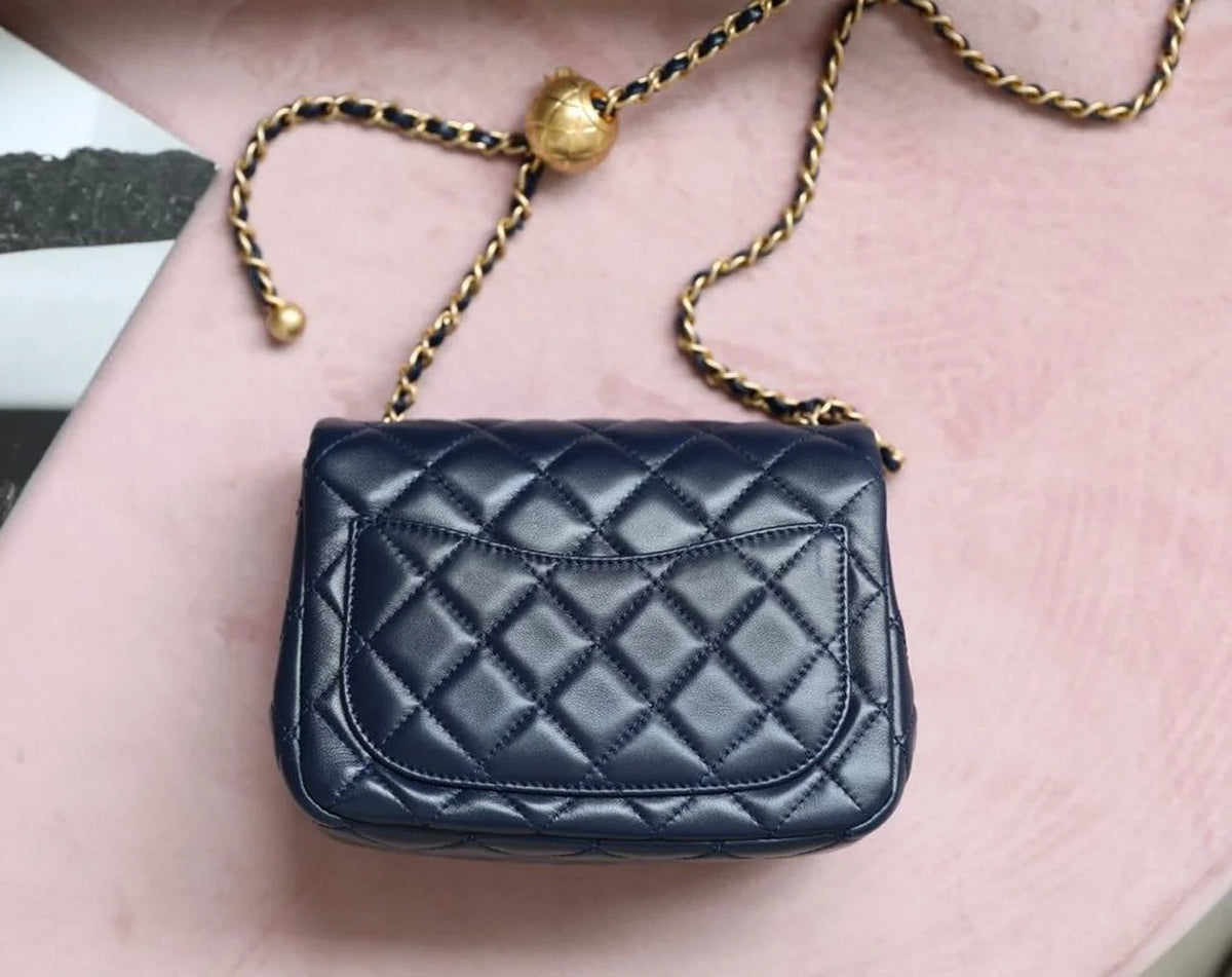 Navy Blue Mini Flap Bag J588