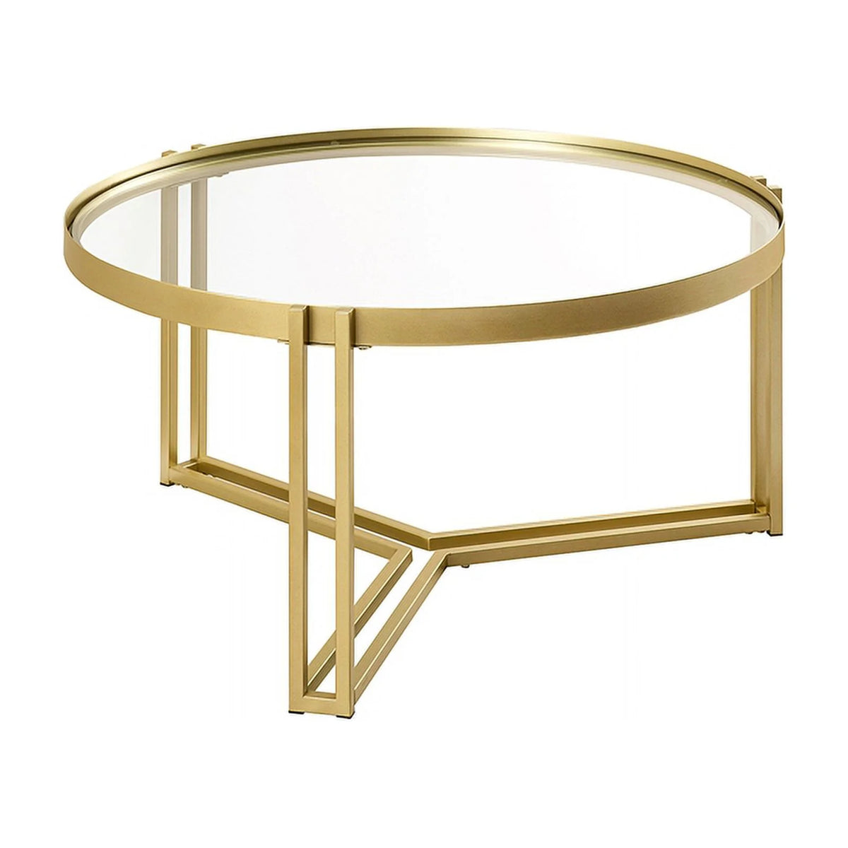 Round Glass and Metal Coffee Table F85894