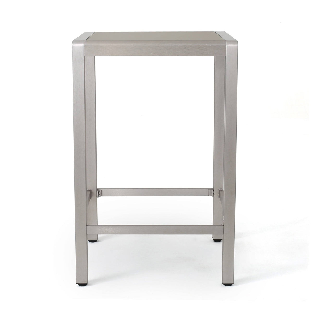 Square Aluminum Bar Table with Glass Top J28115