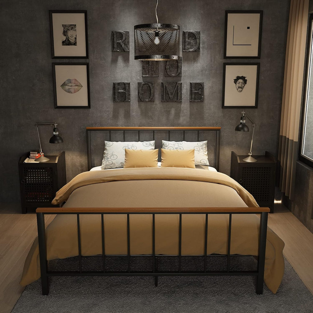 Metal Platform Bed Frame with Headboard and Footboard Full X12351