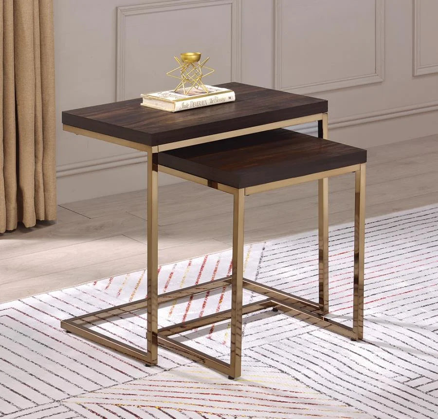 Brown and Gold Nesting Tables T496754