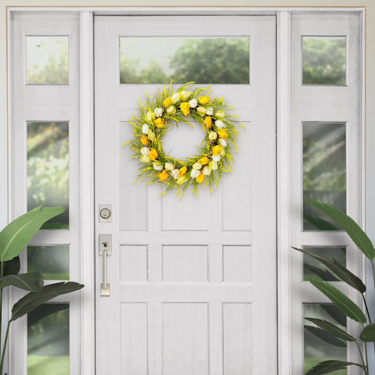 30" Artificial Tulip Floral Wreath V455