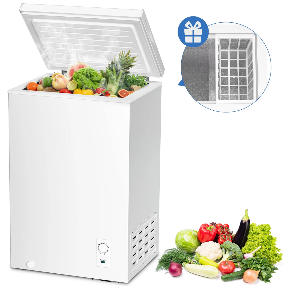 2.7 Cubic Feet White Compact Chest Freezer W91814