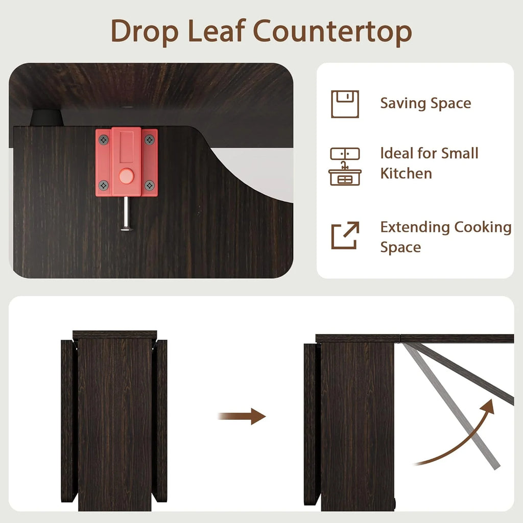 Space Saving Folding Dining Table with 2 Tier X9599