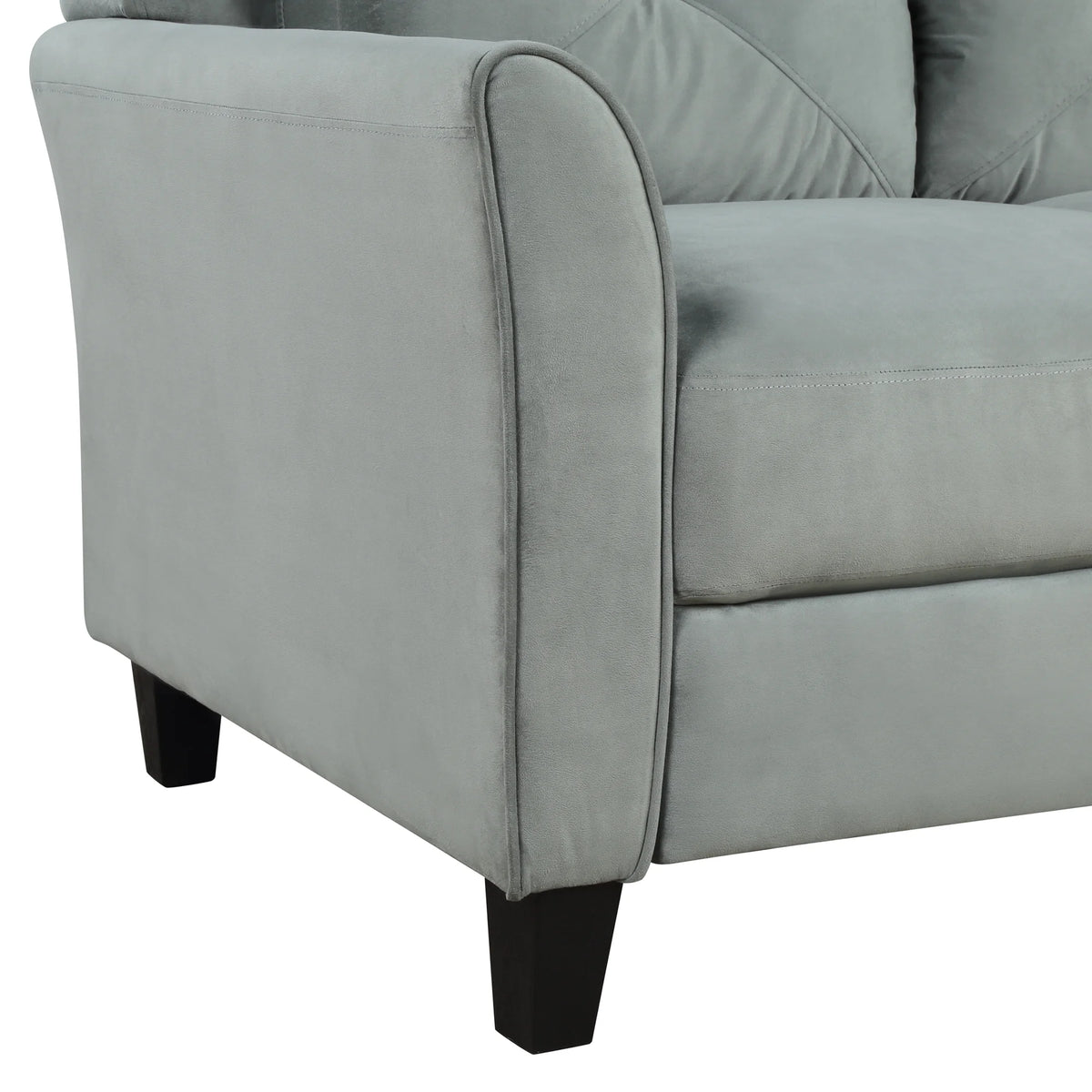 Grey 3 Piece Button Tufted Sectional Sofa Set R5466