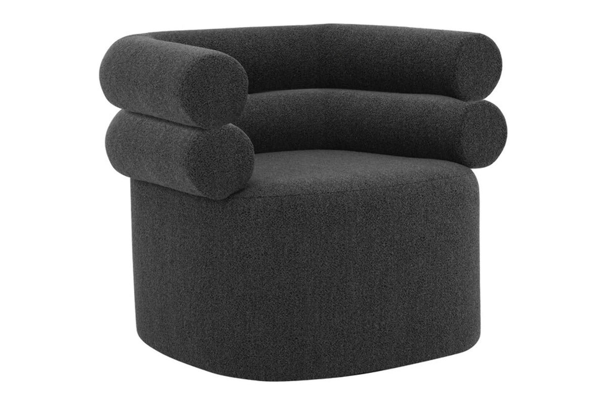 Black Boucle Swivel Chair W476457