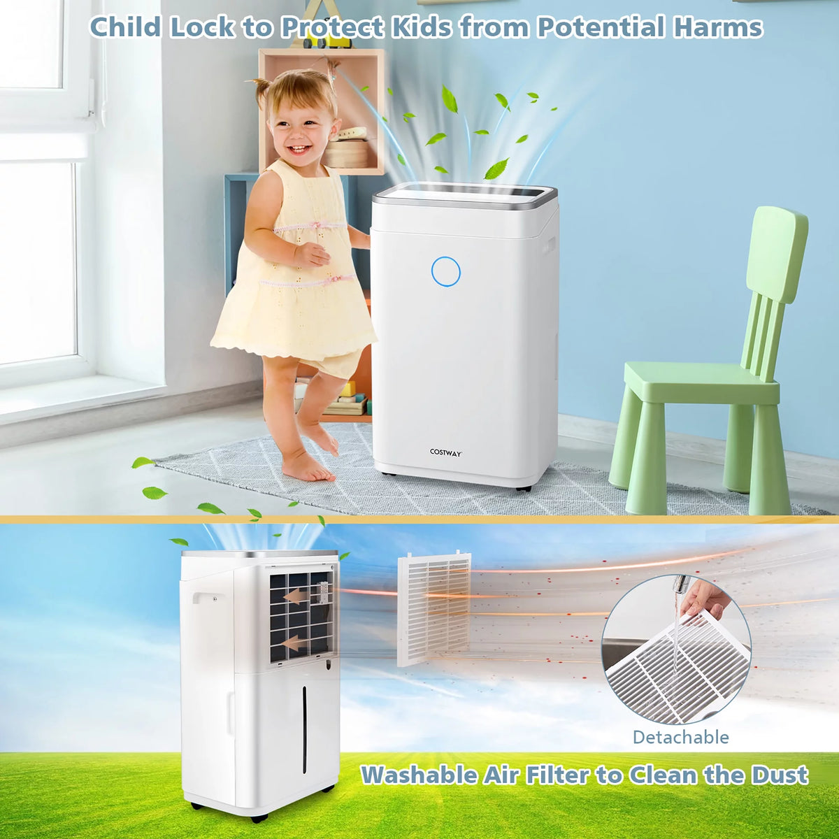 60-Pint Dehumidifier with 3-Color Digital Display C568