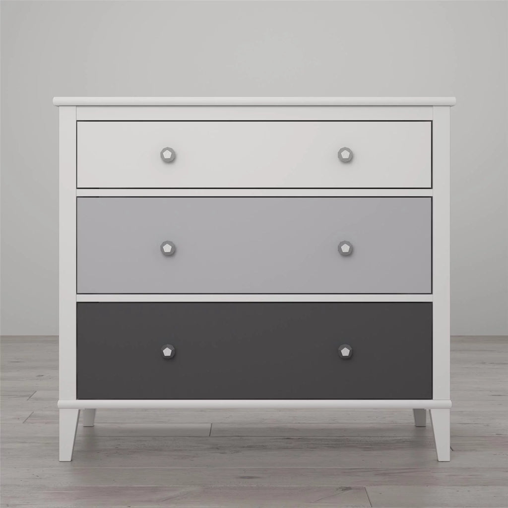 White 3 Drawer Dresser T8595