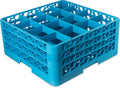 16 Compartment Glass Rack with 3 Extenders, Blue (Pack of 2) D9042