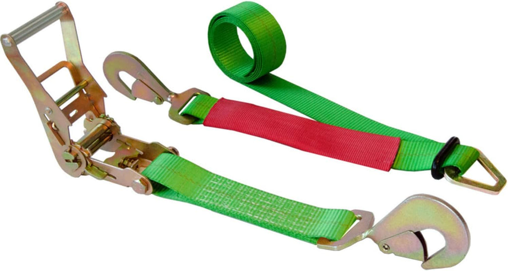 8' Tie Down Ratchet Axle Strap with Snap Hooks Yellow 10-Pack P740
