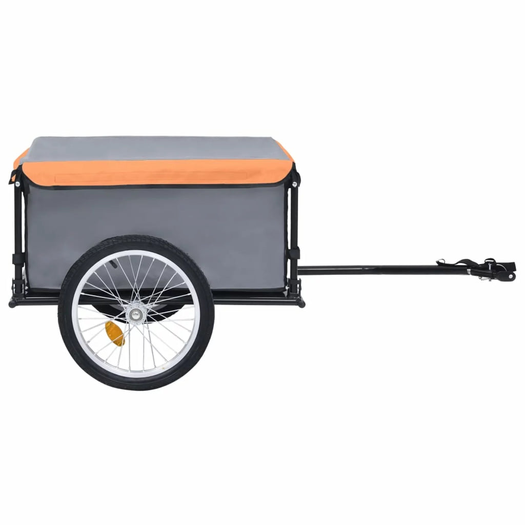 Bike Cargo Trailer Gray and Orange 143.3 lb G81846